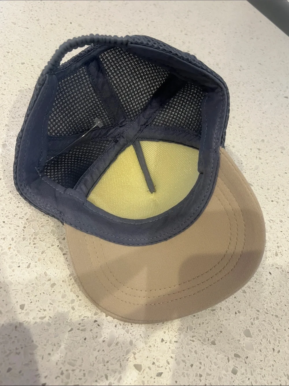 Baby 'Summer Days' Sea Turtle Trucker Hat - Cream, Navy & Tan